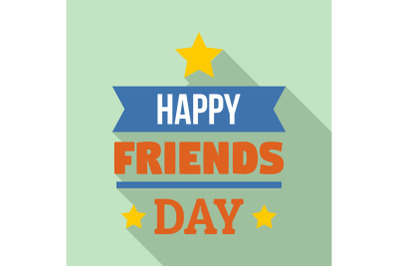 Holiday friend day logo, flat style