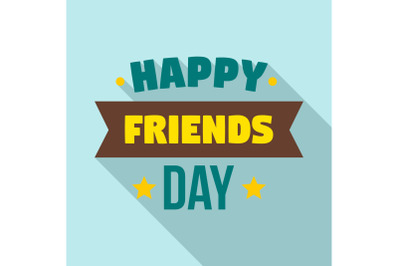 Friendship day logo, flat style