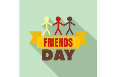 Friends group day logo, flat style