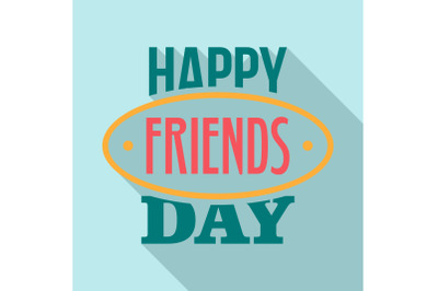 Friends day emblem logo, flat style