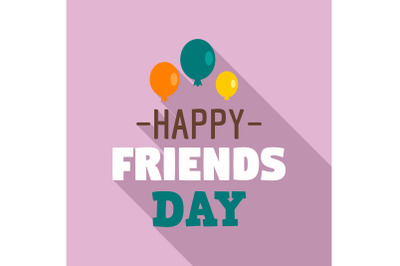 Happy friends day ballon logo, flat style