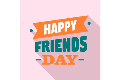 Happy friendship day logo, flat style