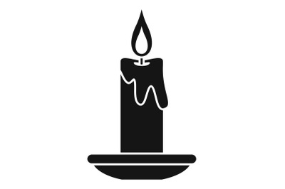 Burning candle icon, simple style