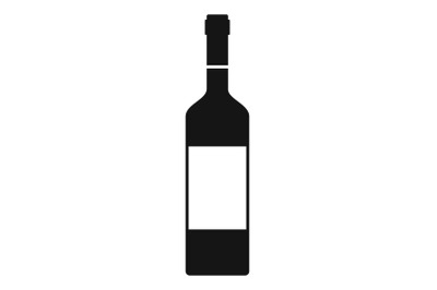 Wine bottle icon, simple style