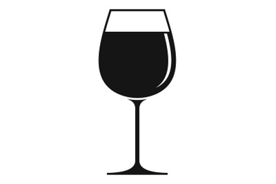 Wine glass icon, simple style