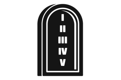 Jewish stone tablet icon, simple style