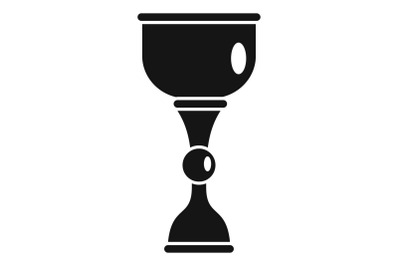 Gold jewish cup icon, simple style