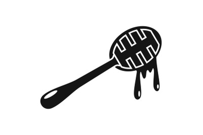 Wood honey spoon icon, simple style