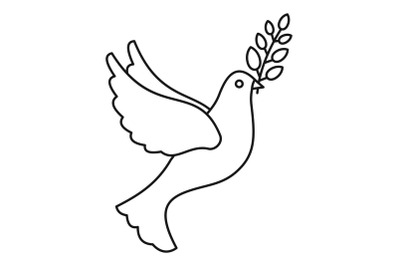 Peace pigeon icon, outline style