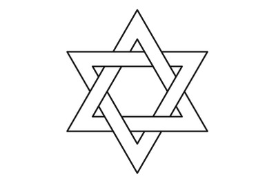 David star icon, outline style