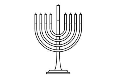 Menorah icon, outline style