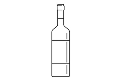 Wine bottle icon, outline style