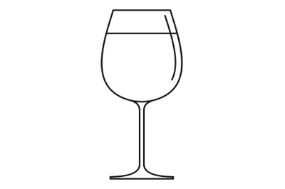 Wine glass icon, outline style