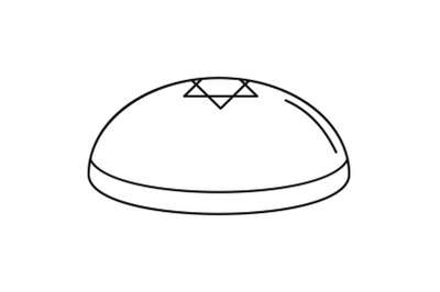 Kippah icon, outline style