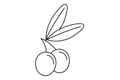 Jewish olive icon, outline style