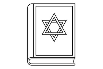 Torah book icon, outline style