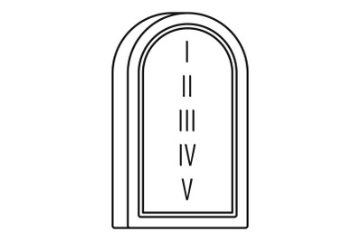 Jewish stone tablet icon, outline style
