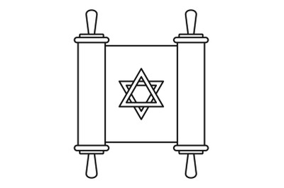 Torah papyrus icon, outline style
