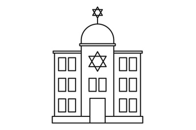 Jewish synagogue icon, outline style