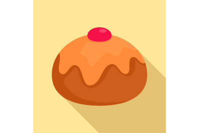 Jewish sweet bakery icon, flat style