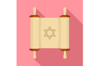 Torah papyrus icon, flat style