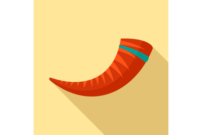 Jewish horn icon, flat style