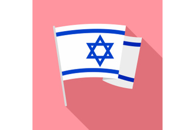 Israel flag icon, flat style