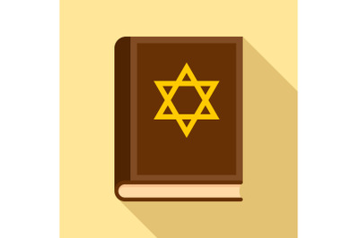 Torah book icon, flat style