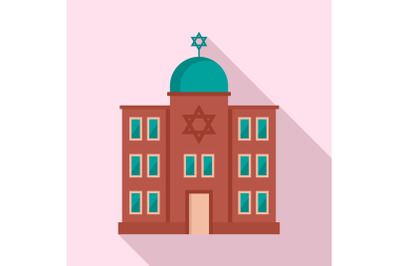 Jewish synagogue icon, flat style