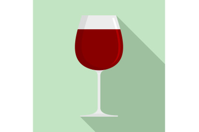 Wine glass icon, flat style