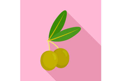 Jewish olive icon, flat style