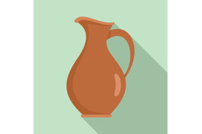Water jug icon, flat style