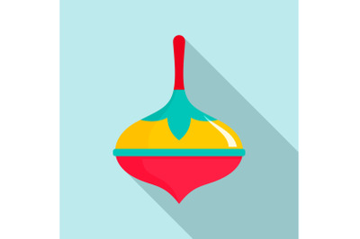 Colorful dreidel icon, flat style