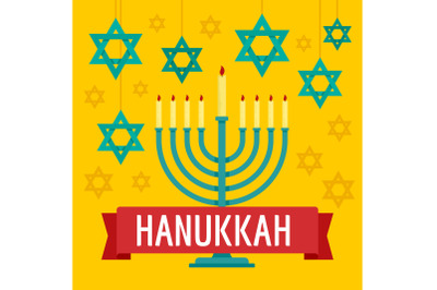 Hanukkah concept background, flat style