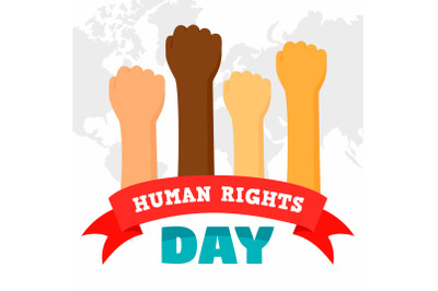 Human rights day concept background, flat style