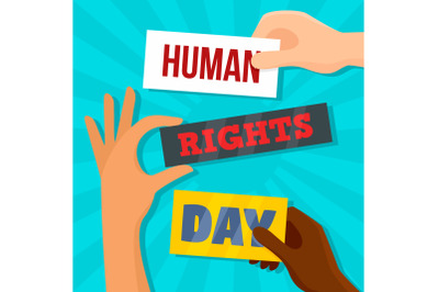 Global rights day concept background, flat style