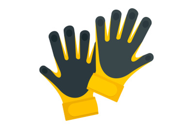 Goal keeper gloves icon, flat style