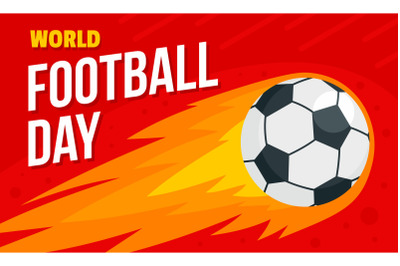 World football day concept banner, flat style