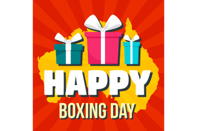 Happy boxing day concept background, flat style
