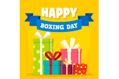 Boxing day concept background, flat style