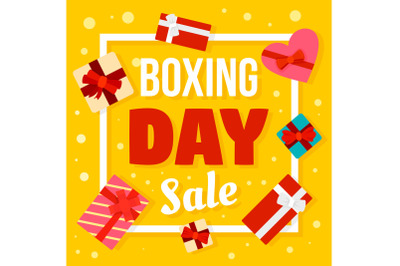 Boxing day sale concept background, flat style