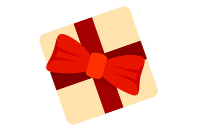 Gift box icon, flat style