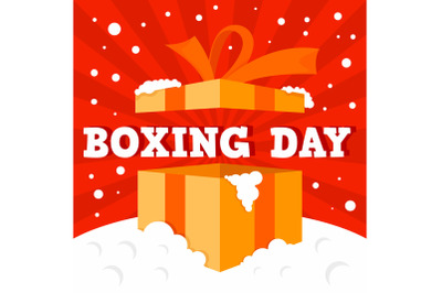 Boxing day big sale concept background, flat style