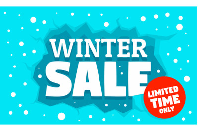 Winter special sale concept banner, flat style