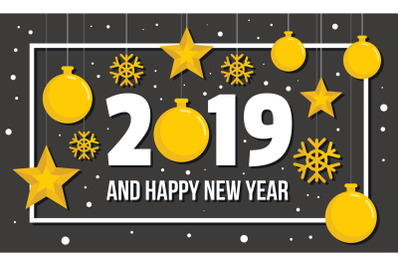 New year concept background, flat style