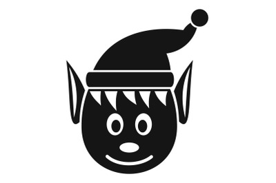 Head elfin icon, simple style