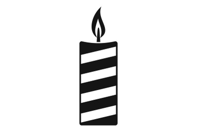 Christmas candle icon, simple style