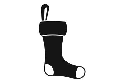 Winter sock icon, simple style