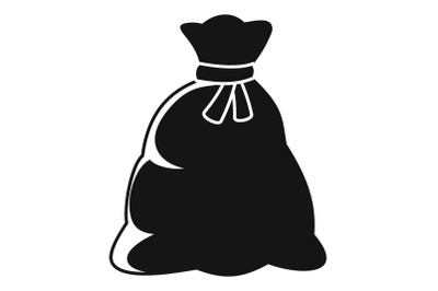 Santa sack icon, simple style
