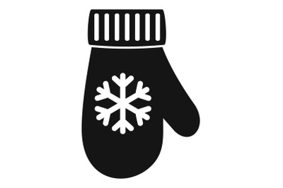 Winter glove icon, simple style